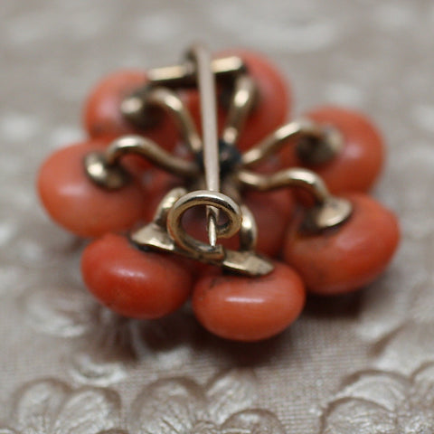Circa 1880 14K Coral Brooch
