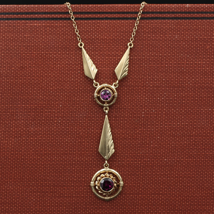 Amethyst Feathers Necklace c1930