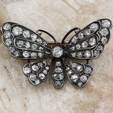 C1860 Old Mine Cut Diamond Butterfly Brooch- Front View