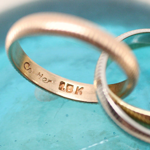 18K Cartier Tri-Tone Roll-On Ring