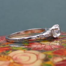 Antique .60 Carat Diamond in Midcentury Platinum Ring