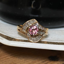 Pink Tourmaline & Diamond Ring c1980