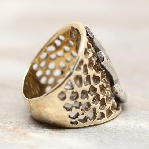Circa 1950 14K Cigar Band Ring