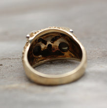 Circa 1960 14K Cat's Eye Owl Ring