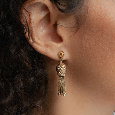 Gold Tassel Earrings c1970