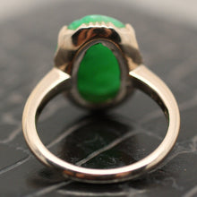 Circa 1930 Natural Jade 10K ring