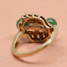 14K Jade & Cultured Pearl Ring