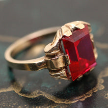1930's 10K Synthetic Ruby Ring
