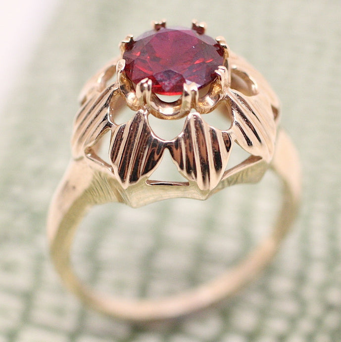 Circa 1950 14K Garnet Ring