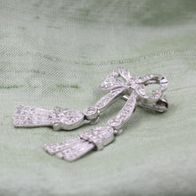 Deco Diamond Bow Pendant Brooch