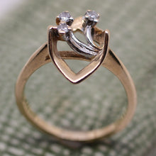 14K Abstract Ring with Diamonds