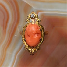 Coral Cameo Ring c1870