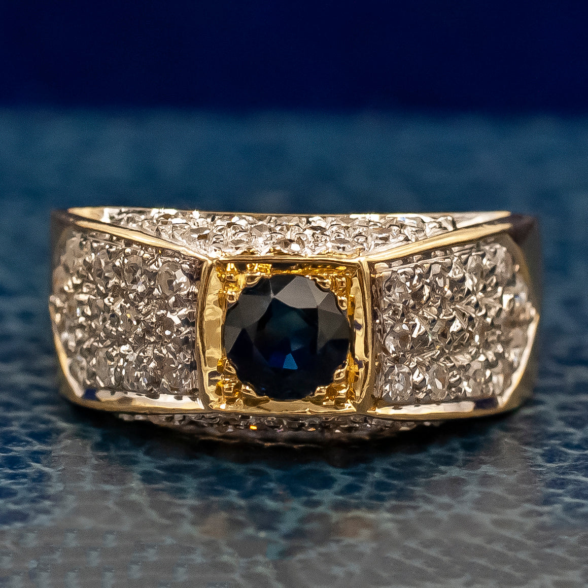 Pavé Diamond & Sapphire Ring c1975