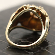 Circa 1930 14K Enamel & Diamond Ring