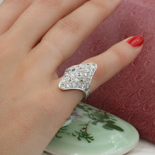 Old Mine Cut Diamond Pavé Shield Ring c1900