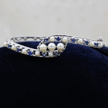 1950s Pearl and Sapphire 14k Bracelet