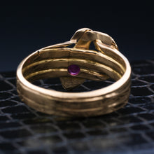 1930s Men's Ruby Snake Ring