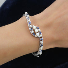 1950s Pearl and Sapphire 14k Bracelet