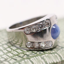 1940's 14K Star Sapphire & Diamond Ring