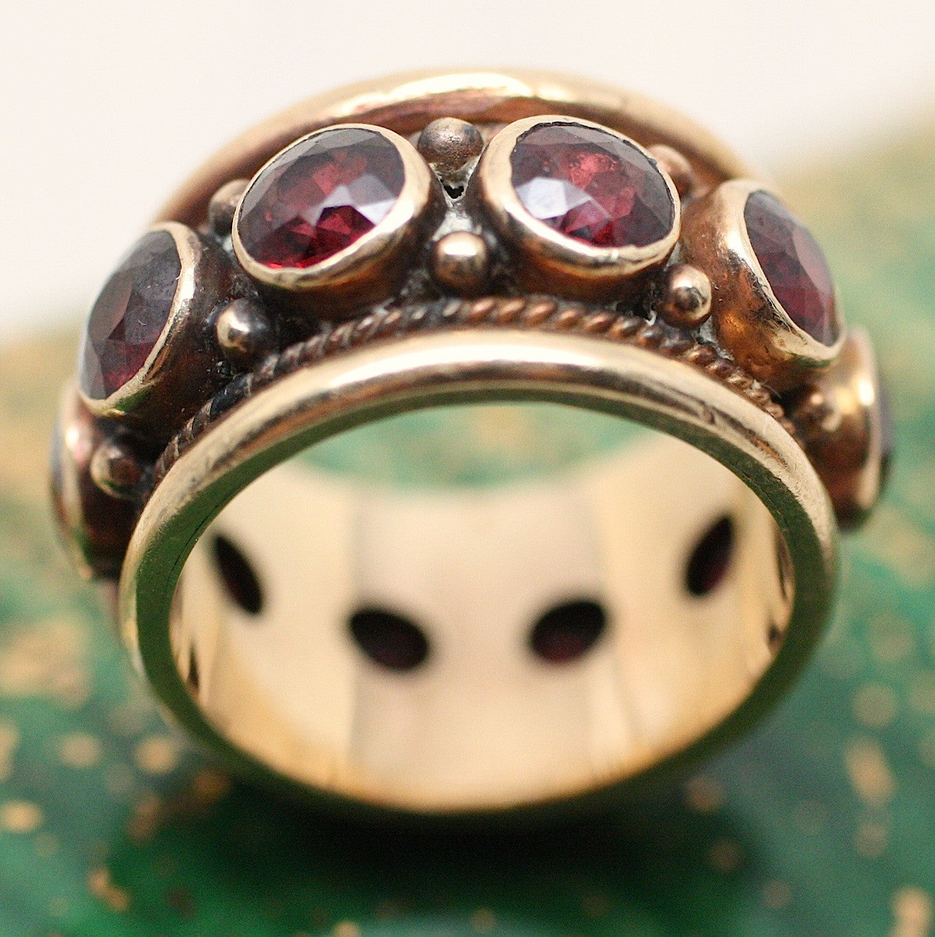 Circa 1930s-50s 14K Garnet Ring