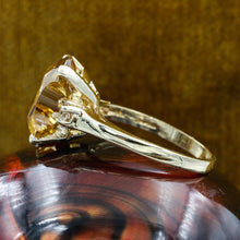 Midcentury Citrine and Spinel Cocktail Ring
