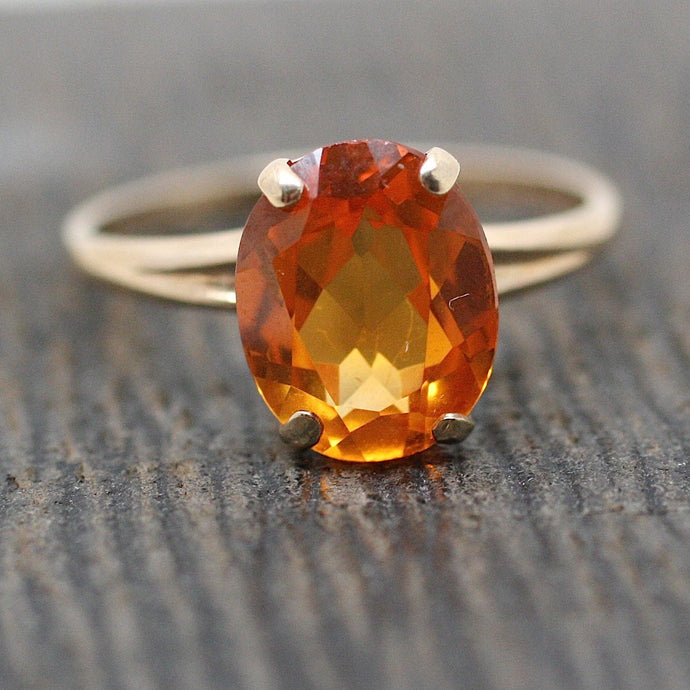 Circa 1950 Citrine 10K Ring