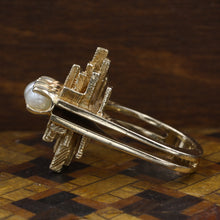 Brutalist Pearl Ring by Birks c1970