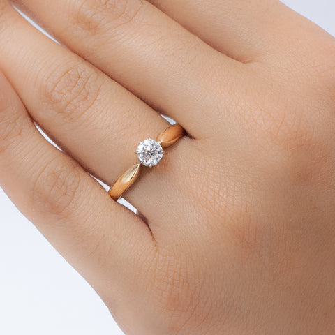 Half Carat Old European Diamond Solitaire c1910