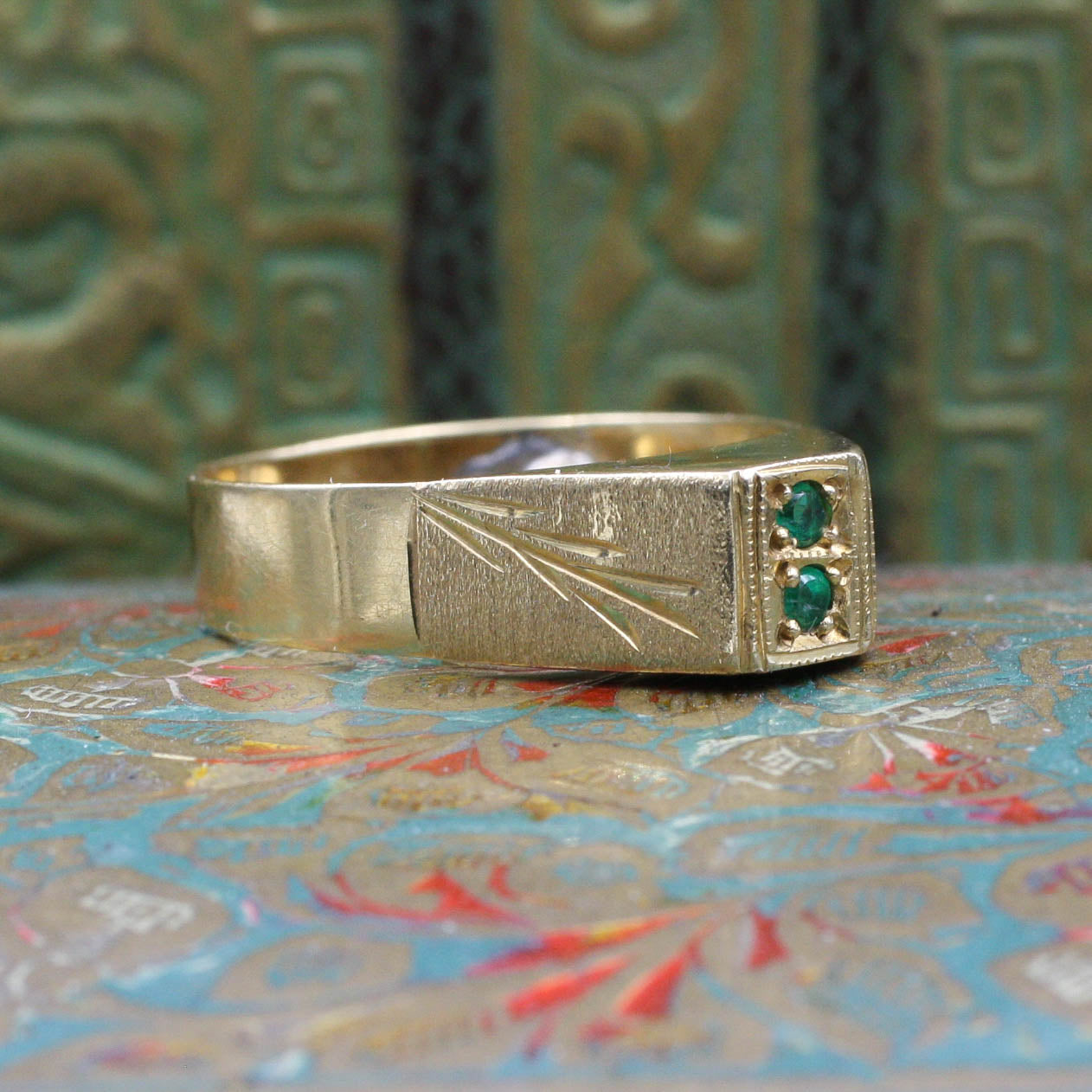 High Profile Emerald Ring