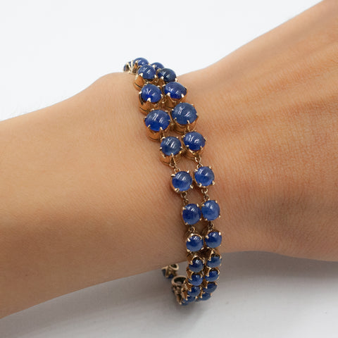 Ceylon Sapphire Cabochon Bracelet c1980