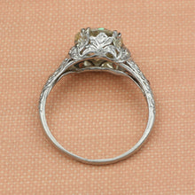 Handmade Platinum 2 Carat Diamond Ring c1920