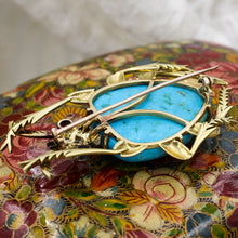 c1890 Sleeping Beauty Turquoise Scarab Brooch