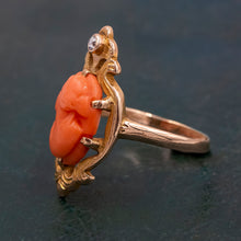 Coral Cameo Ring c1870