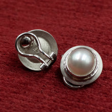Mabé Pearl Button Earrings c1960