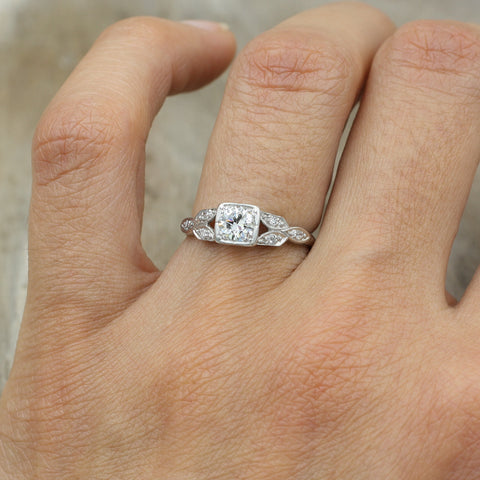 1930s Handmade Platinum Half Carat Diamond Ring