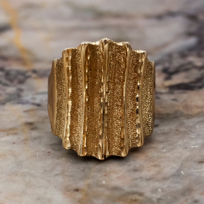 Brutalist Bark Ring c1980