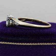c1930 14k Two-tone .80ct Transitional Cut Diamond Ring