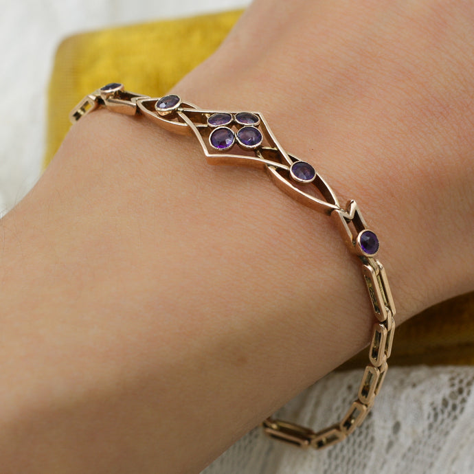 1930s 9k Amethyst Bracelet