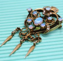 Circa 1930's 14K Opal & Diamond Pin/Pendant