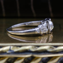 c1900 Handmade Platinum .65ct Old Mine Cut Diamond Ring