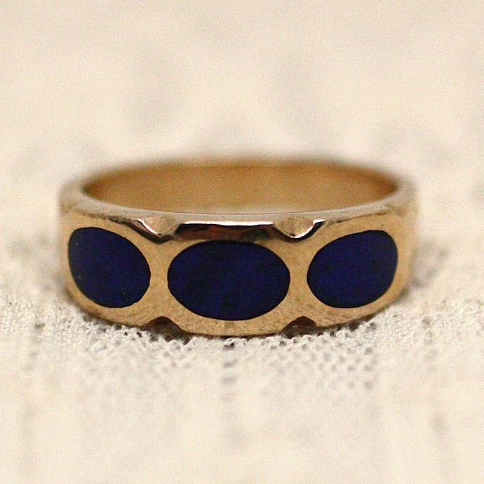 14K Lapis Lazuli Men's Ring