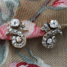 Old Mine Diamond Ribbon Stud Earrings c1880