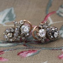 Old Mine Diamond Ribbon Stud Earrings c1880