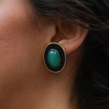 1980s Green and Black Onyx Earrings
