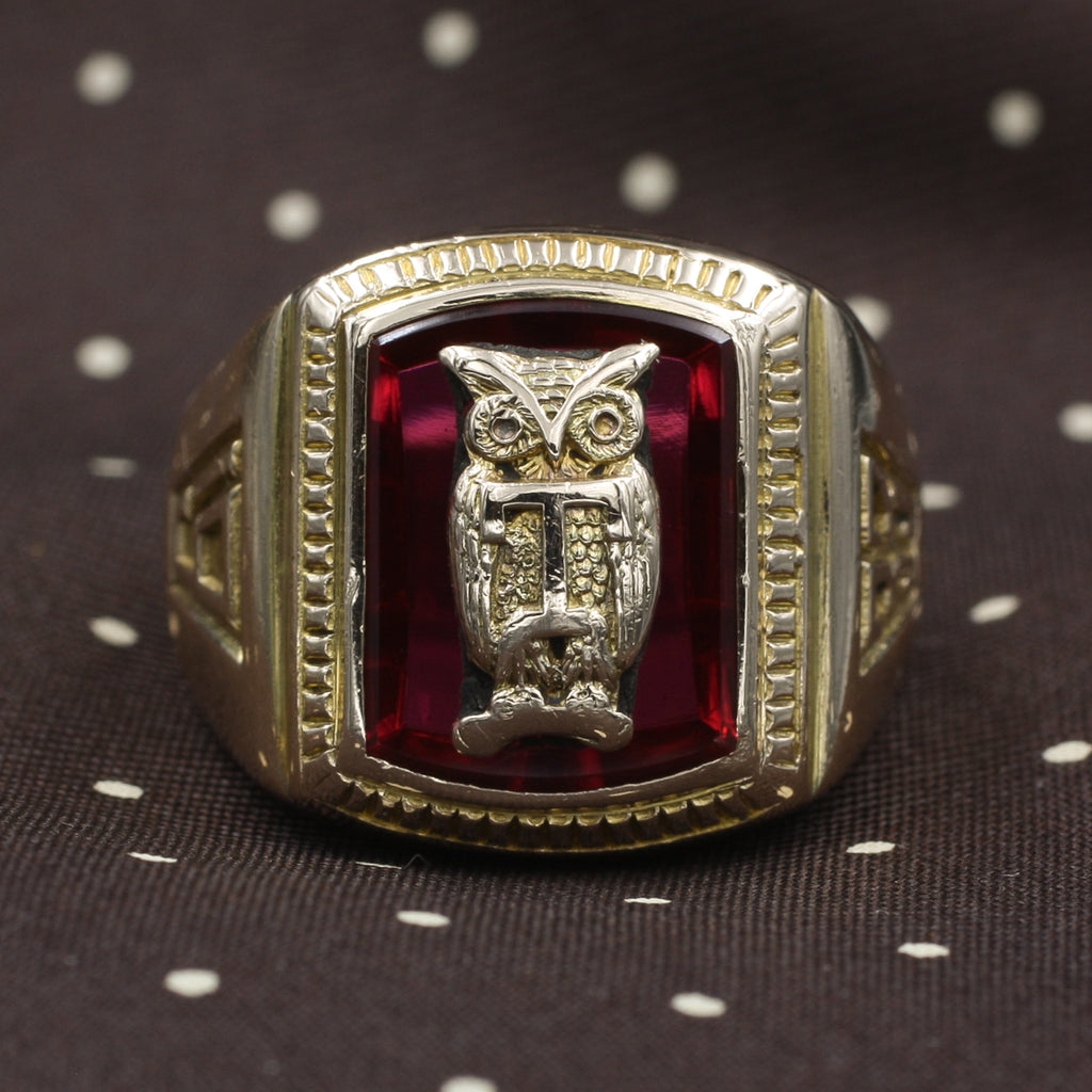 Owl Class Ring, 1933 – Pippin Vintage Jewelry