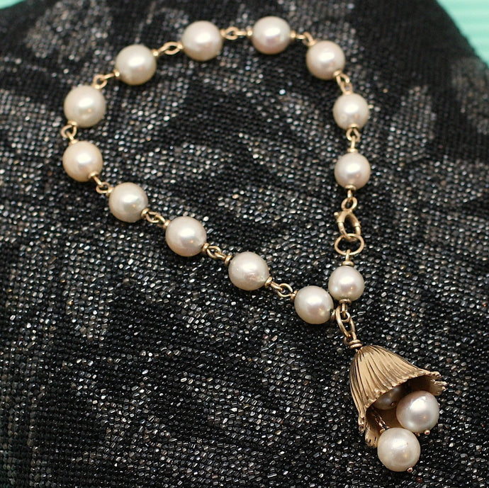 Circa 1950 14K pearl bracelet