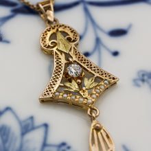 c1890 Old European Diamond Lavaliere Necklace