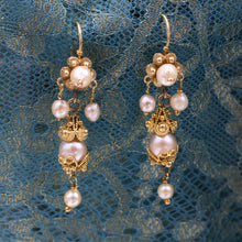 Georgian Natural Pearl Cannetille Earrings