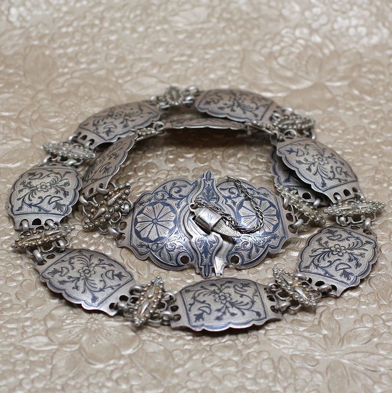 Antique Russian Silver Belt – Pippin Vintage Jewelry display picture 3