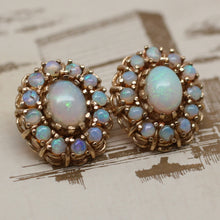 Circa 1930s - 1950s 14K Opal Earrings